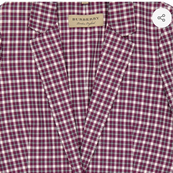 NWT Burberry Burgundy Blazer size 4 US - Picture 8 of 12